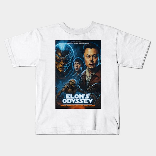 Celebrate Elon Musk's Galactic Odyssey Kids T-Shirt by Scared Side